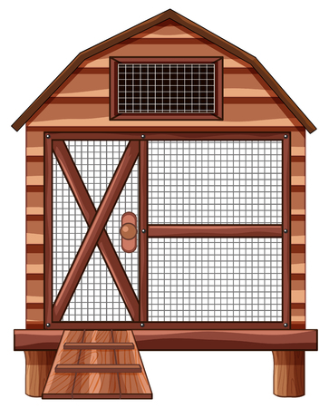 Wooden cage on white background illustrationのイラスト素材