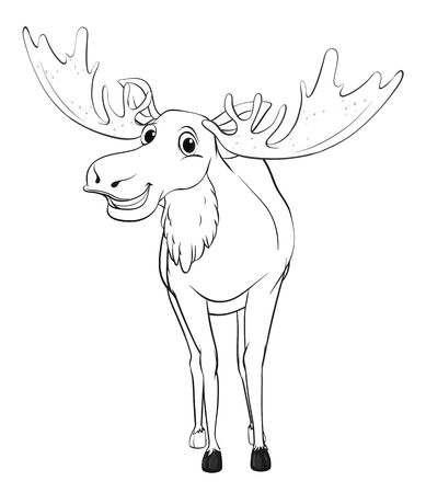 Doodle animal for moose illustrationのイラスト素材