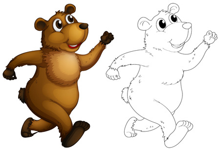Doodle animal for grizzly bear illustrationのイラスト素材
