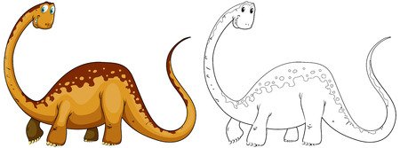 Doodles drafting animal for long neck dinosaur illustrationのイラスト素材