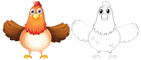 Animal outline for mother hen illustrationのイラスト素材