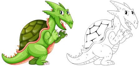 Drafting animal for dragon with shell illustrationのイラスト素材