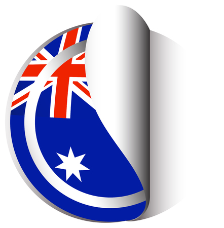 Sticker template for Australia flag illustrationのイラスト素材
