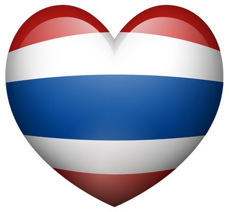 Thailand flag in heart shape illustrationのイラスト素材
