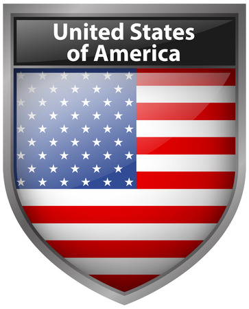 Badge design for United States of America flag illustration.のイラスト素材