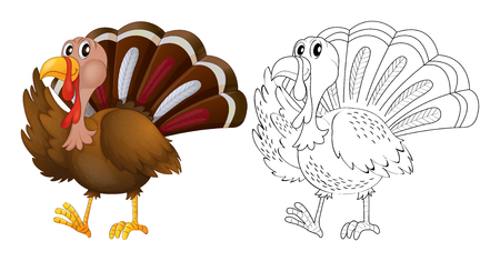 Animal outline for wild turkey illustration.のイラスト素材