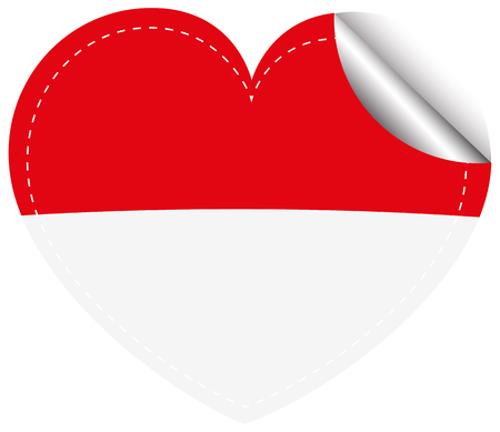 Flag icon design for Indonesia in heart shape illustrationのイラスト素材
