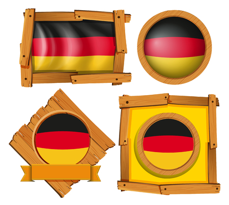 Icon design for flag of Germany in different frames illustrationのイラスト素材