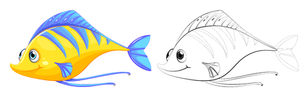 Animal outline for small fish illustrationのイラスト素材