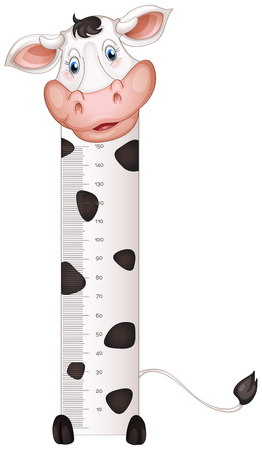Measuring height scales on paper with cow illustrationのイラスト素材