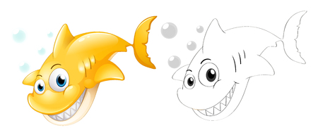 Outline animal for shark illustrationのイラスト素材