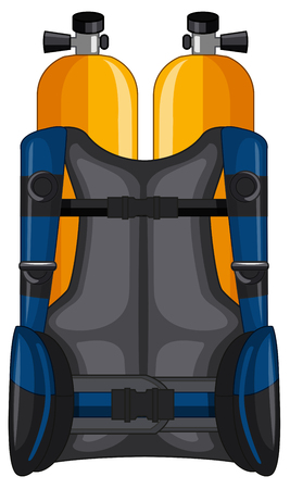 Oxygen tank and safety jacket illustrationのイラスト素材