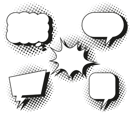 Five designs of speech bubbles illustrationのイラスト素材