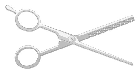 Barber scissors on white background illustration