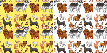 Seamless background with cute dogs illustrationのイラスト素材