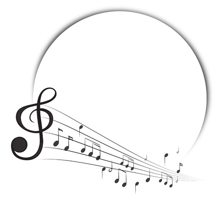 Border template with music notes in background illustrationのイラスト素材