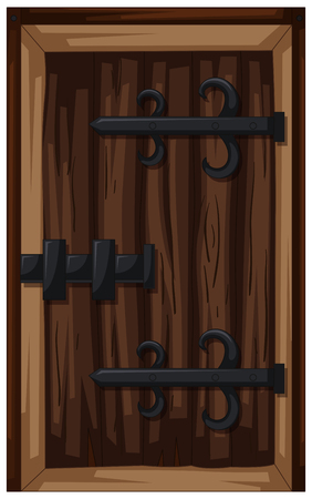 Old style of wooden door illustrationのイラスト素材