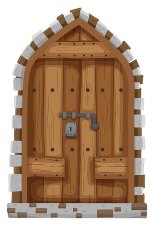 Medieval style of window illustrationのイラスト素材