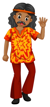 Man in old-fashioned costume illustrationのイラスト素材