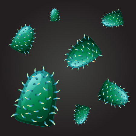 Seamless design for green virus illustrationのイラスト素材