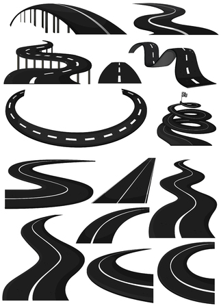 Different shapes of lanes illustrationのイラスト素材