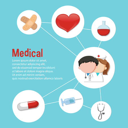 Infographic design for medical theme illustrationのイラスト素材
