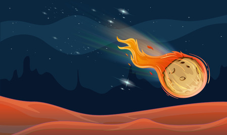 Background scene with comet in space illustrationのイラスト素材