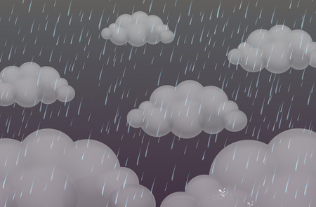 Background with rain in dark sky illustrationのイラスト素材