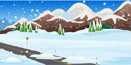 Background scene with snow in the field Vector illustration.のイラスト素材