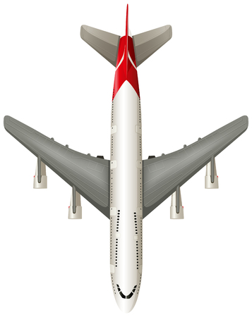 Aerial view of airplane on white background illustrationのイラスト素材