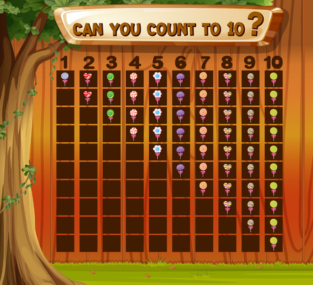 Mathematics Picture Graph Count 1 to 10 illustrationのイラスト素材