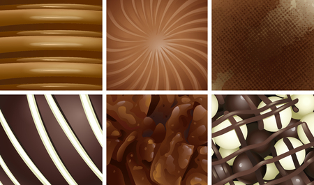 Six Delicious Chocolate DifferenType illustrationのイラスト素材