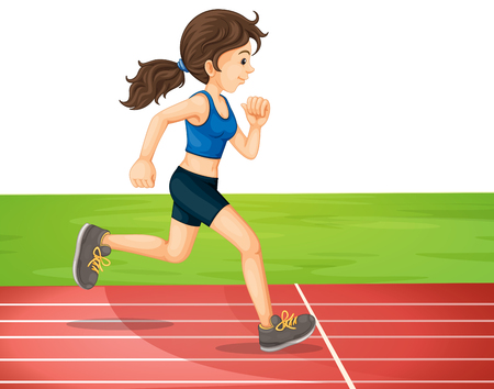 A Young Girl Training for Marathon illustrationのイラスト素材