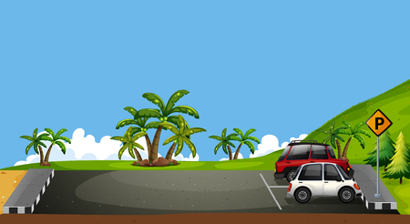 Top of the Hill Parking illustrationのイラスト素材