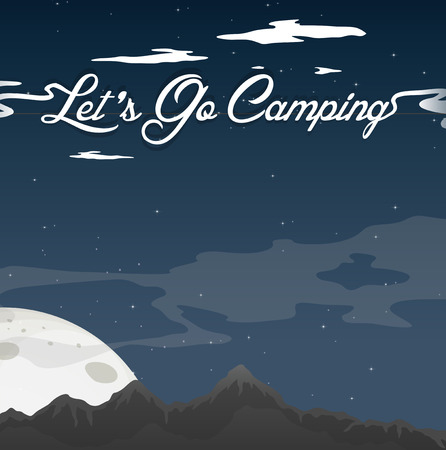 Camping At Night Clear Blue Sky illustrationのイラスト素材