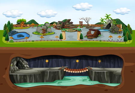 A Map of Zoo and Underground illustrationのイラスト素材