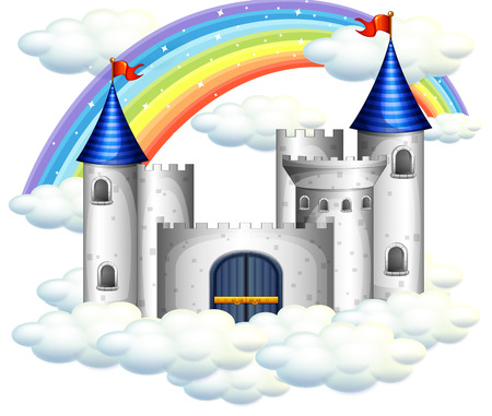 A Rainbow Over Beautiful Castle illustrationのイラスト素材