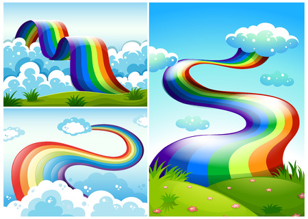 A Set of Rainbow Road illustrationのイラスト素材