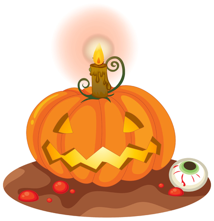 Halloween Pumpkin on White Background illustrationのイラスト素材