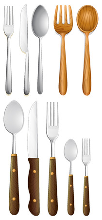 Set of Silverware on White Background illustrationのイラスト素材