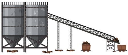 A Coal Mining Factory on WHite Background illustrationのイラスト素材