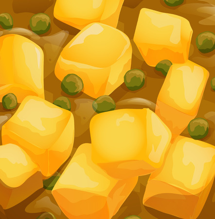 A Close Up Yellow Curry Dish illustrationのイラスト素材