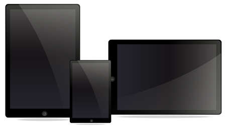 A Set of  Electronic Tablet illustrationのイラスト素材