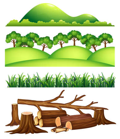 A Set of Landscape Element illustrationのイラスト素材