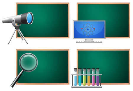 A Set of Science with Backboard illustrationのイラスト素材