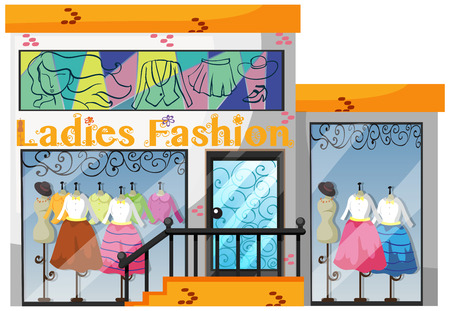 A ladies fashion store illustrationのイラスト素材