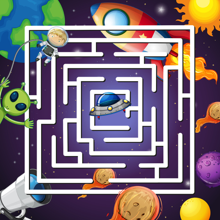 A space maze game illustrationのイラスト素材