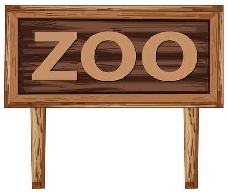 A zoo signboard on white background illustrationのイラスト素材