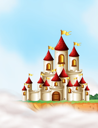 A beautiful fairytale castle illustrationのイラスト素材