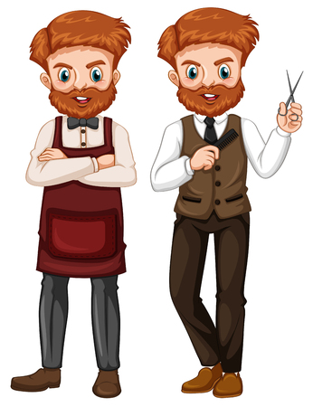 A set of barber on white background illustrationのイラスト素材